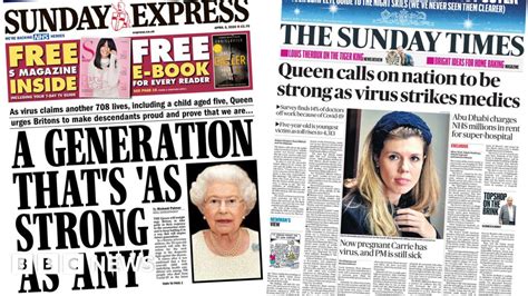 newspaper headlines queens rousing message  strength  nation