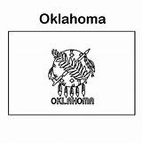 Flag Oklahoma State Coloring Size Print sketch template