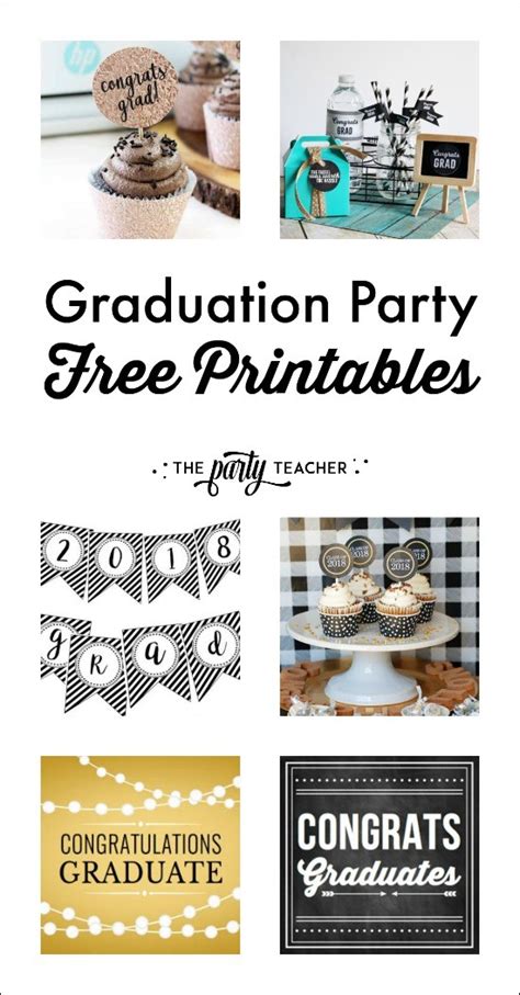 freebie friday  graduation party gift printables  party teacher