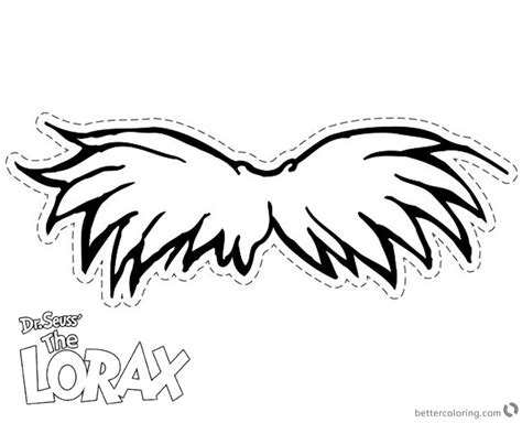 lorax mustache coloring pages  printable coloring pages