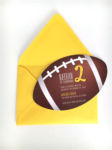 football shaped party invitation emdesign invitations