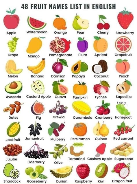 fruits names  english  pictures