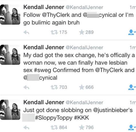 kendall jenner s twitter account hacked with lesbian sex tweets