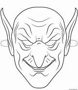 Goblin Mask Coloring Halloween Pages Green Printable Outline Masks Drawing Color Sheet Print Haunted Christmas Onlinecoloringpages Categories sketch template