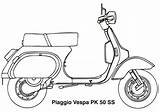 Vespa Coloring Scooter Piaggio Pages Pk 1983 Ss Year Printable Openclipart Motorcycles Template Categories sketch template