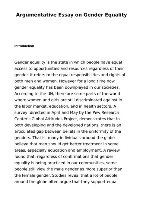 essay sample for educational purposes argumentative essay on gender