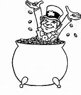 Gold Pot Coloring Pages Leprechaun Color Coins Printable Kids Jokes Getdrawings Getcolorings sketch template