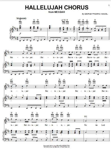 Hallelujah Chorus Sheet Music By George Frideric Handel Piano Vocal