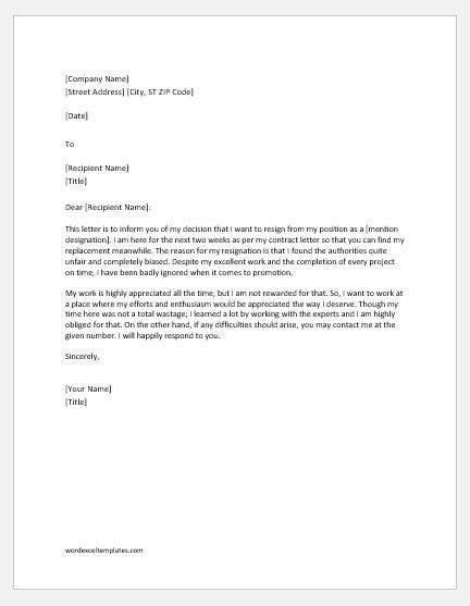 unhappy resignation letter samples collection letter template collection
