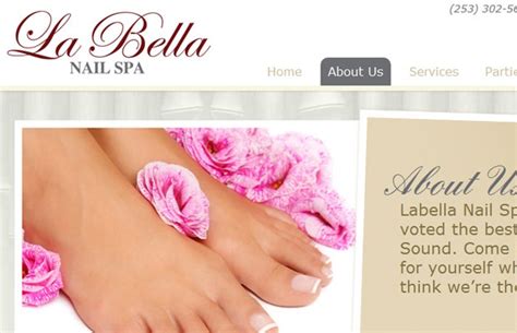 la bella nail spa website including wordpress content management
