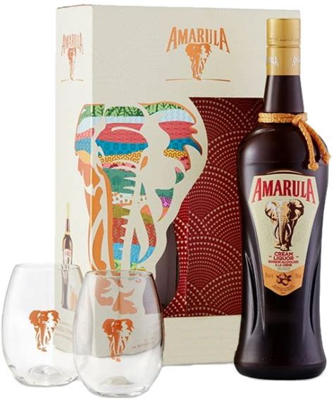 amarula cream liqueur gift set   glasses bottles  cases