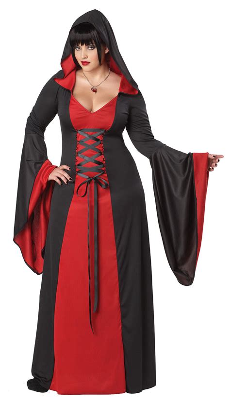 Deluxe Hooded Robe Gothic Vampire Adult Plus Size Costume Red Ebay