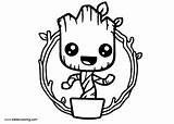 Groot Coloring Pages Baby Funny Printable Kids Adults sketch template