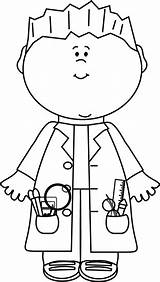 Scientist Boy Clip Science Lab Coat Mycutegraphics Outline Graphics Coloring Vector sketch template