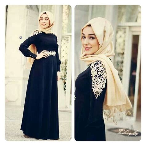 the little black dress is a must have love the lace detailing on the shoulder gaun hijab