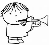 Muziek Kleurplaten Kleurplaat Trompet Trumpet Bruna Juf Tekeningen Boekomslagontwerp Muziekinstrumenten Joyce Kiezen Castillo Uitprinten Downloaden Muzikant sketch template