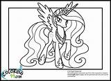 Celestia Princess Coloring Pages Pony Little sketch template