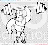 Fitness Barbell Man Cartoon Coloring Holding Hand Transparent Outlined Clipart Vector Illustration Thoman Cory Background sketch template