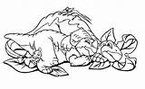 Land Before Time Ducky Petrie Coloring Cera Foor Sleeping Little sketch template