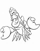 Mermaid Sebastian Little Coloring Lobster Pages Drawing Kids Crab Cartoon Clipart Tattoo Cliparts Disney Ursula Ariel Outline Drawings Printable Clip sketch template