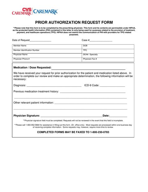 Prior Authorization Request Form Cvs Caremark Fill Out Sign Online