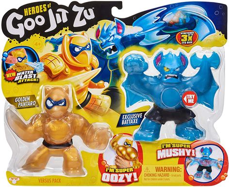 heroes  goo jit zu golden pantaro  battaxe figure  pack moose toys