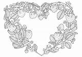 Strawberry Coloring Heart Pages Fruit sketch template