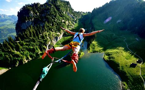 extreme bungee jumping   lake image id  image abyss