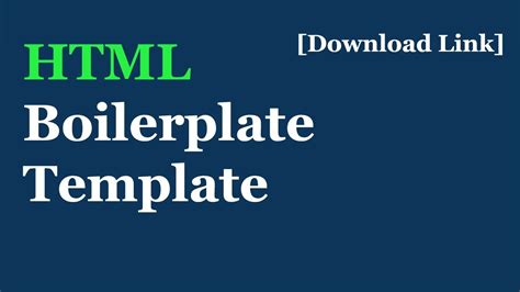 basic html boilerplate template   project  link youtube