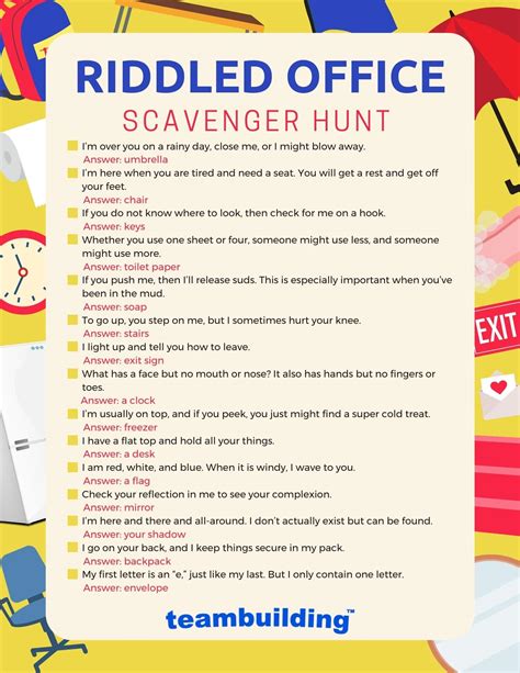 workplace scavenger hunt template