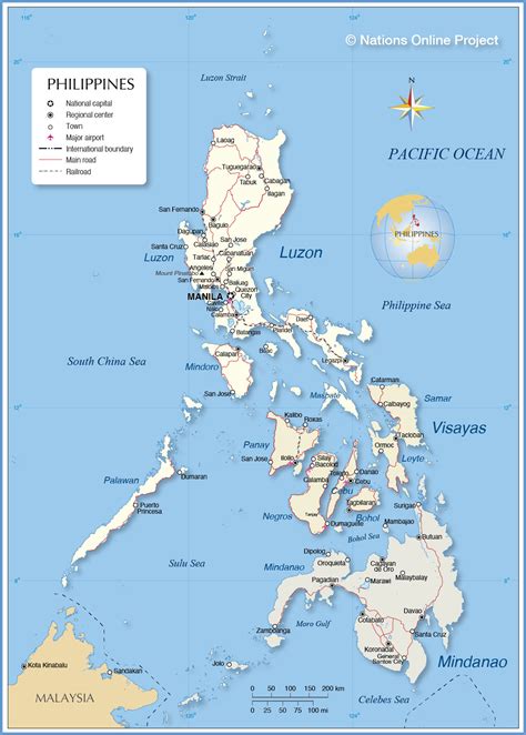 political map   philippines nations  project