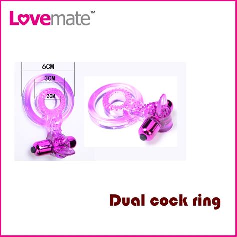 dual ring jelly vibrating cock ring bullet vibrator penis rings sex