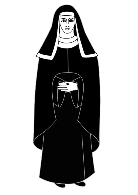 Nun Clipart Black And White Nun Black And White