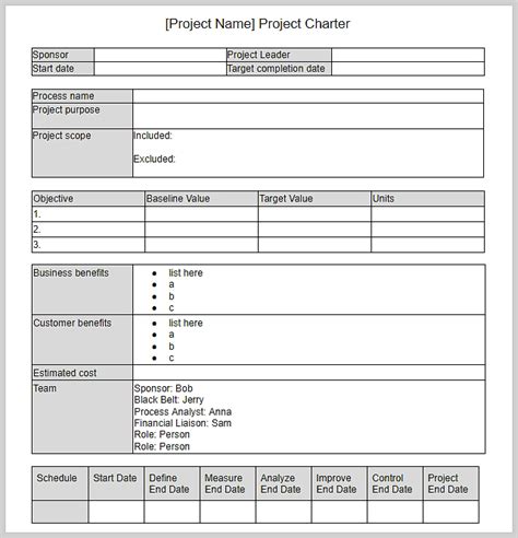simple project management template