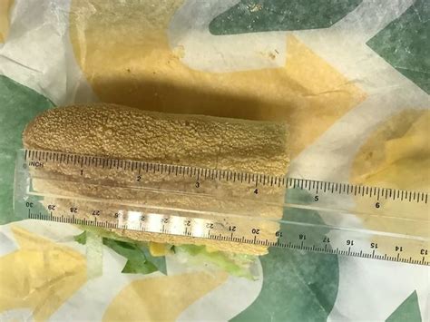 subway customer whips out ruler and finds ‘6 inch sub is actually just