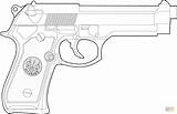 Coloring Pages Beretta Handgun Drawing Printable sketch template
