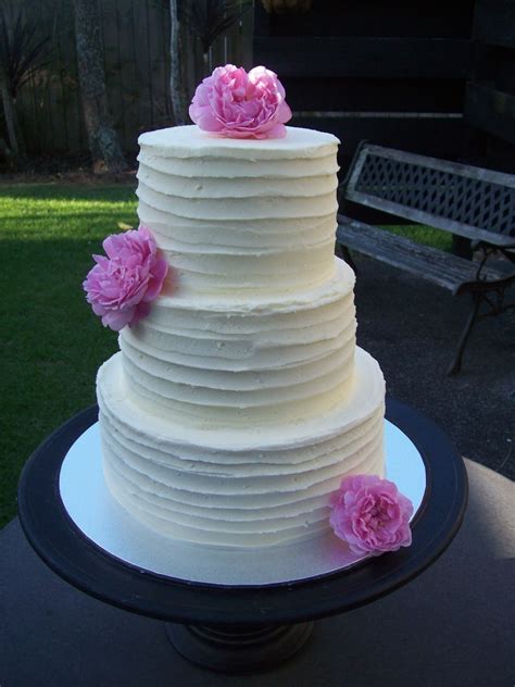 White Buttercream Wedding Cake 550 • Temptation Cakes