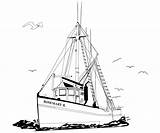 Line Trawler Dragger sketch template
