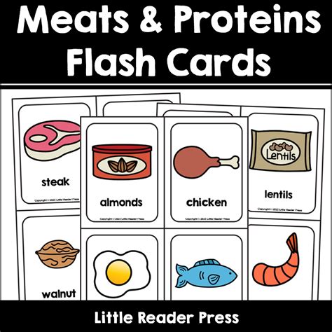 meats proteins food group flash cards   teachers
