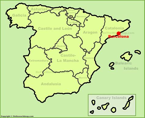 barcelona location   spain map ontheworldmapcom