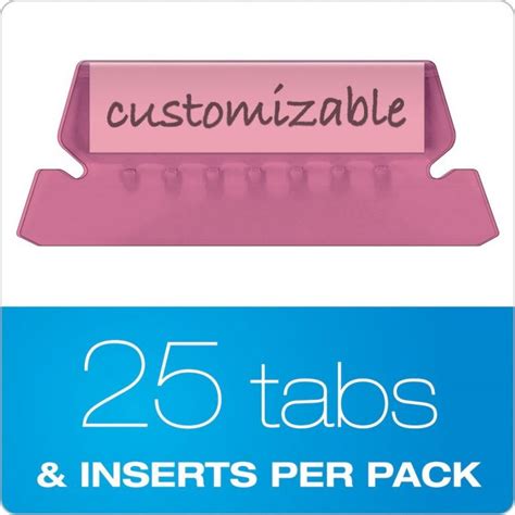 pendaflex hanging folder tabs clear pink tabs inserts  pertaining