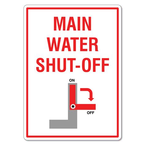 main water shut  sign  signmaker