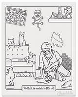 Crazy Coloring Cat Ladies Book Hilarious Mcphee Archie Adult sketch template