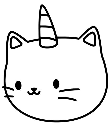 unicorn cat head coloring page  printable coloring pages  kids