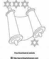 Symbols Coloring Pages Hanukkah Jewish Animated Scroll Torah Link Print Click Size Gifs sketch template
