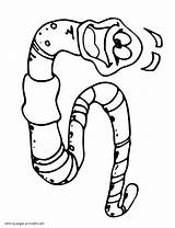 Worm Coloring Pages Colouring Printable Smiling Worms Kids Animal sketch template