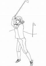 Golfer Coloring Drawing Getdrawings sketch template