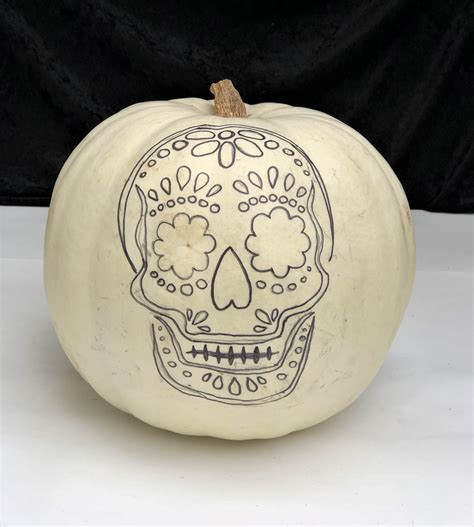 sugar skull pumpkin tutorial arts crafts ideas