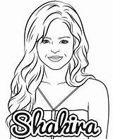Shakira Topcoloringpages Popstar Singers sketch template