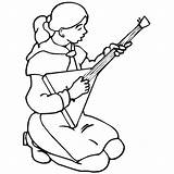 Tocando Balalaica Colorir Tudodesenhos Instrumentos Violoncelo sketch template
